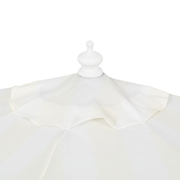 Beverly 9 ft. Designer Classic Scalloped Fringe Half Market Patio Umbrella